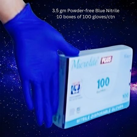 Microlite Blue Nitrile Gloves 3.5gm Size L/XL Only