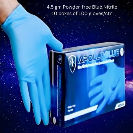 Apollo Blue Nitrile Gloves 4.5gm