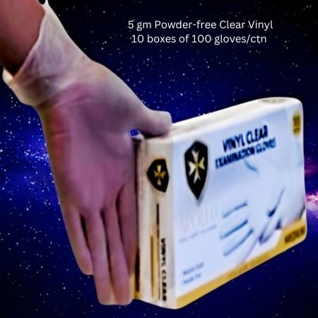 Apollo Clear Vinyl Gloves 5gm