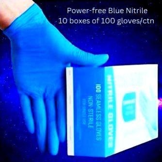 SurgiGloves Blue Nitrile Gloves Size XL, latex-free, powder-free, medical-grade, in hand.