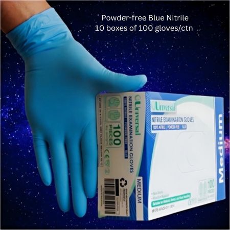 Universal Blue Nitrile Gloves Size XL Only